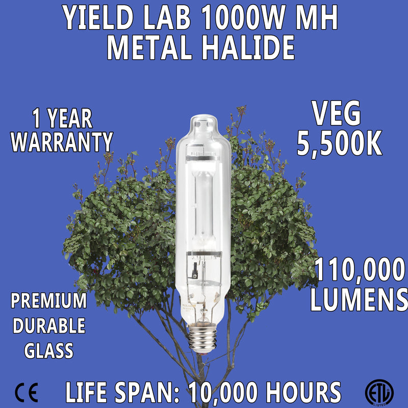 Grow Lights Yield Lab MH 1000w Lamp HID Bulb specifications