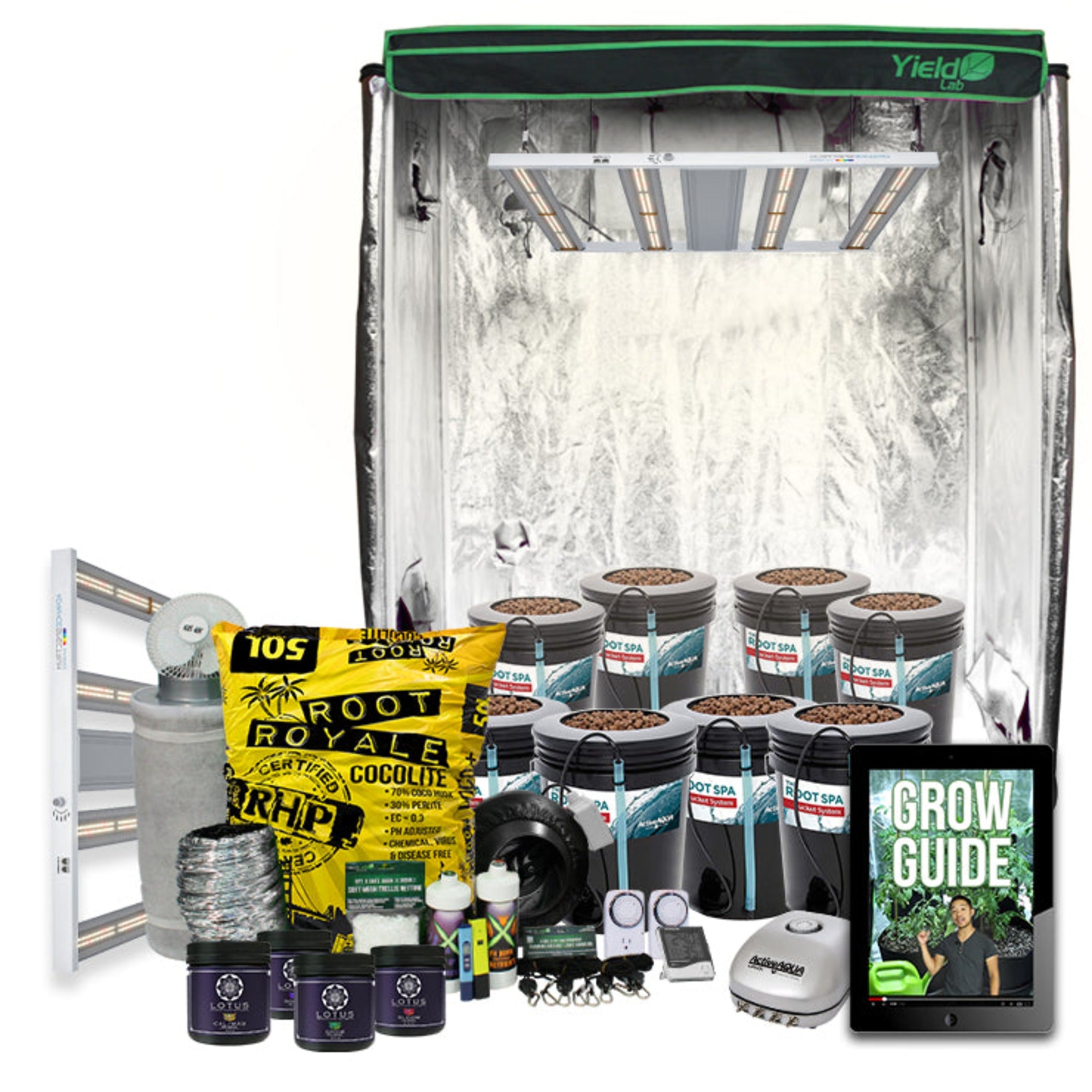 grow tent complete setup Yield Lab 2x4 ft S450 Full Spectrum LED Hydroponic Indoor Greenhouse Complete Grow Tent kit