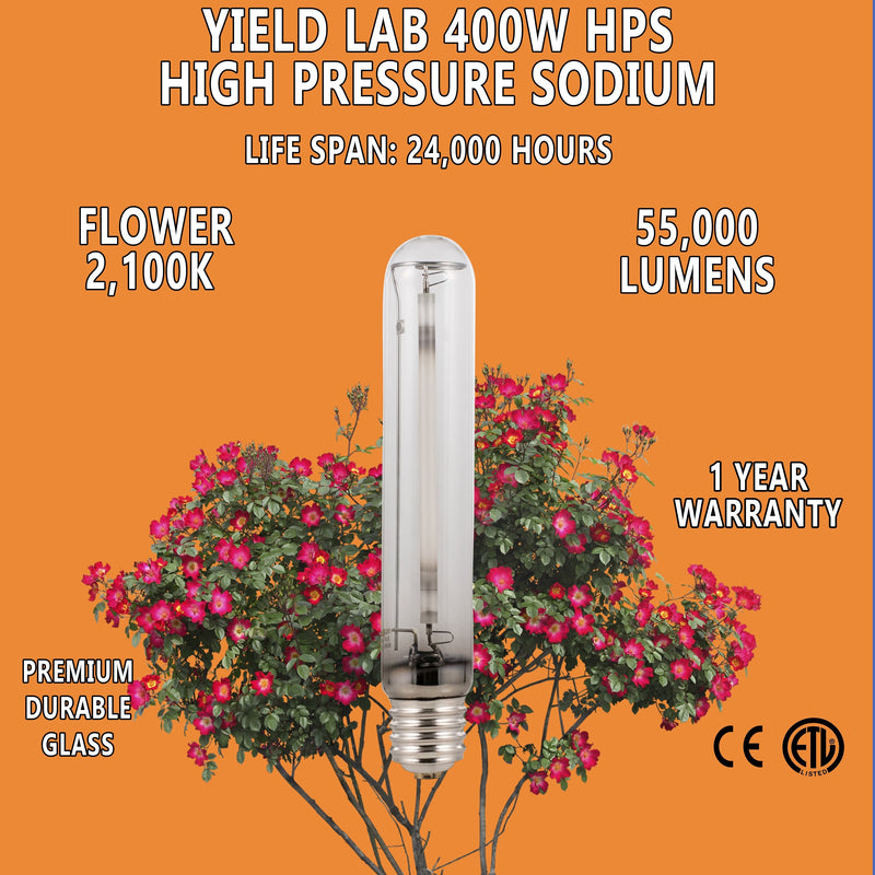 Yield Lab 400w HPS Air Cool Hood Grow Light Kit hps bulb features