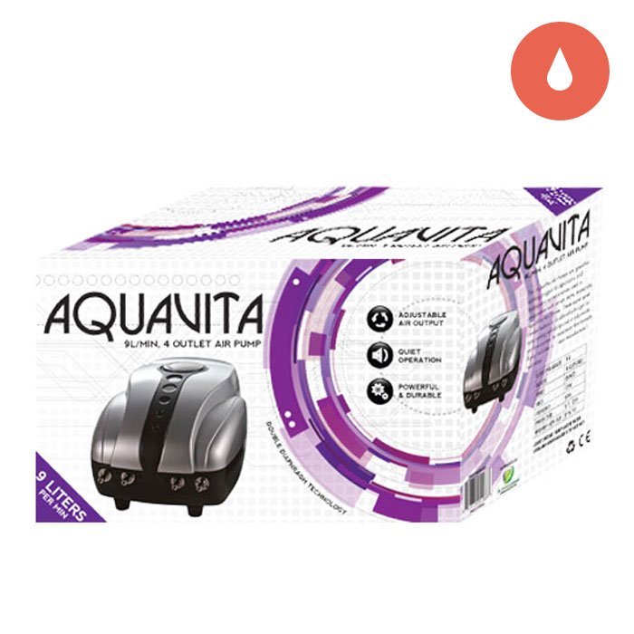Hydroponics AquaVita™ 9L/Min Air Pump (4 outlet) box