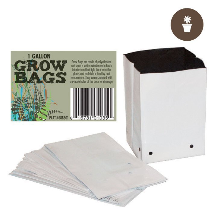 Growing Essentials 1 Gallon PVC Grow Bags (100 Pack) bags stacked
