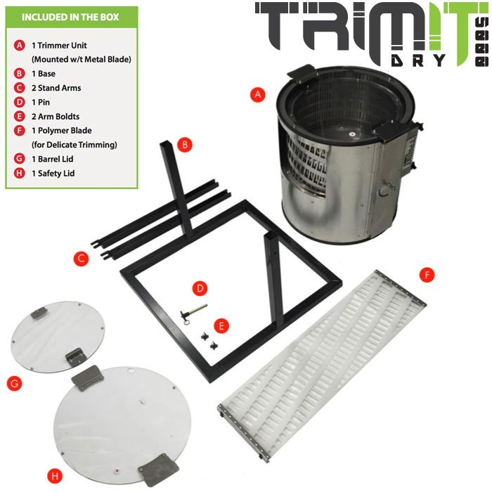 Harvest TrimIt Dry 5000 Dry Trimmer included components