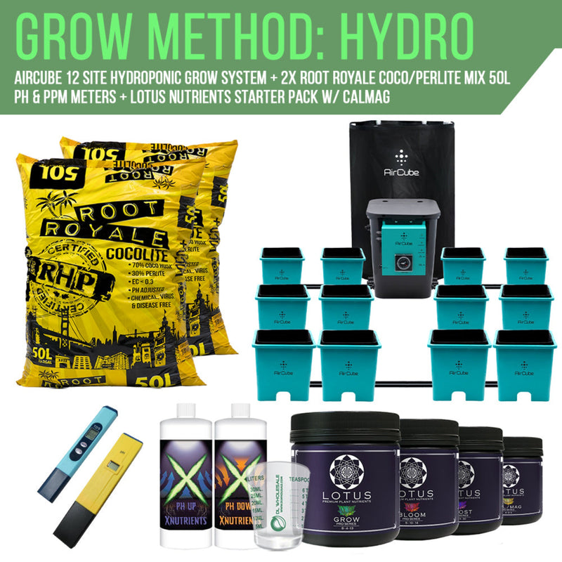 Hydroponic Grow Kit Yield Lab 78x78 HID Hydro AirCube Components
