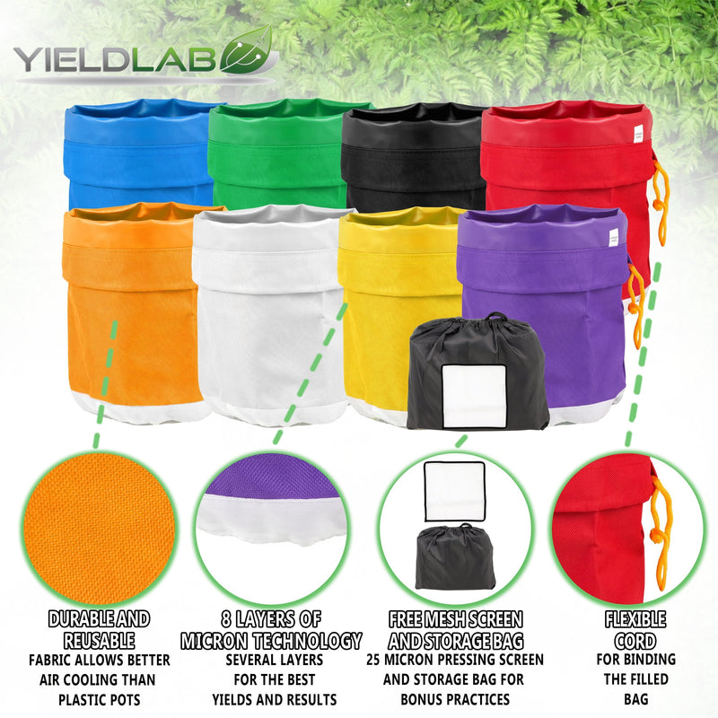 Yield Lab 1 Gallon Bubble Extraction Bags: 8 Bag Set features