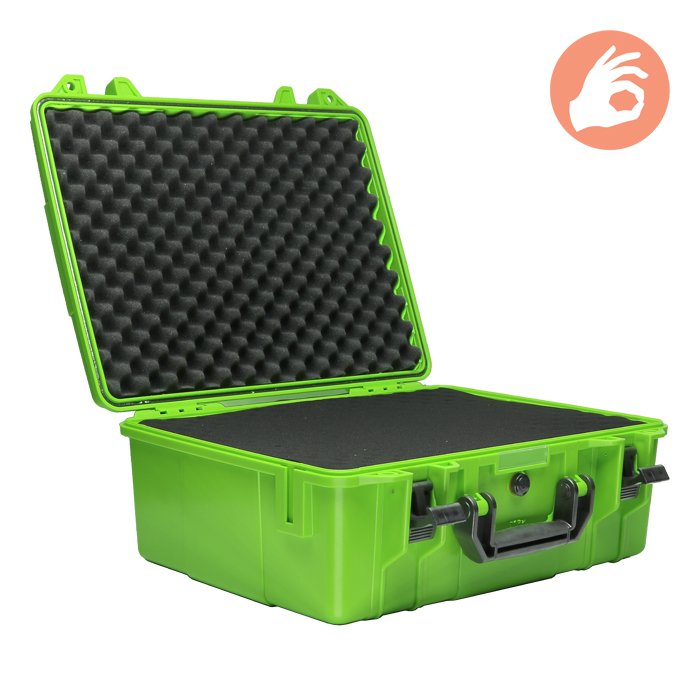 Harvest Grow1 Protective Case (18in x 15in x 7in) side open with logo