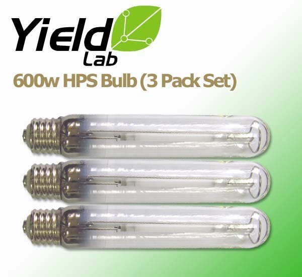 Grow Lights Yield Lab HPS 600w Lamp HID Bulb (3 Pack) laying flat