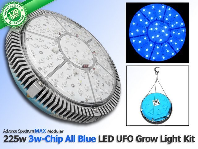 225 Watt Advance Spectrum MAX 3w-Chip Modular ALL BLUE LED Grow Light U.F.O. Kit