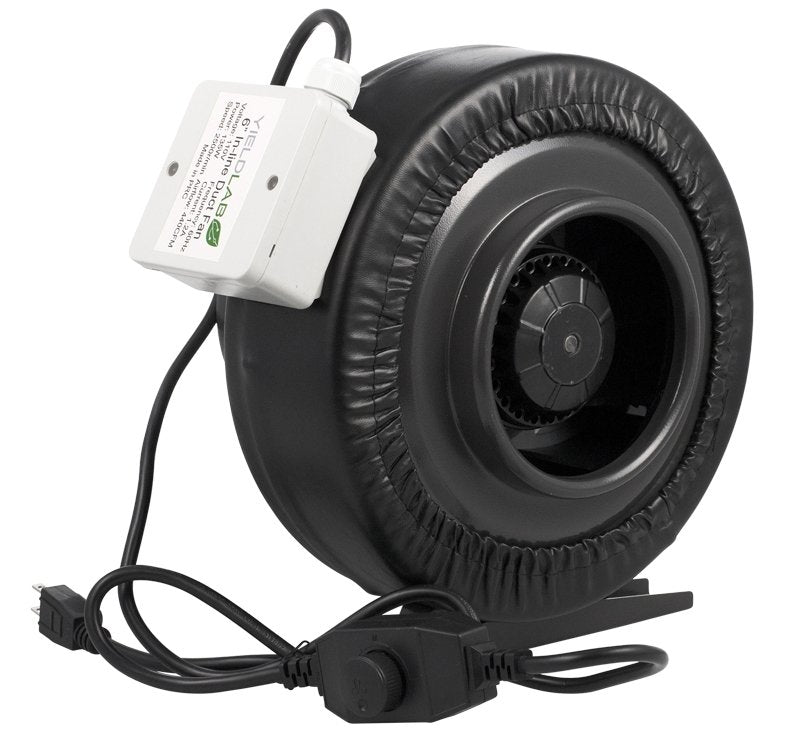 Yield Lab 6 Inch 440 CFM Air Duct Fan Vent System with Built-In Fan Speed Controller