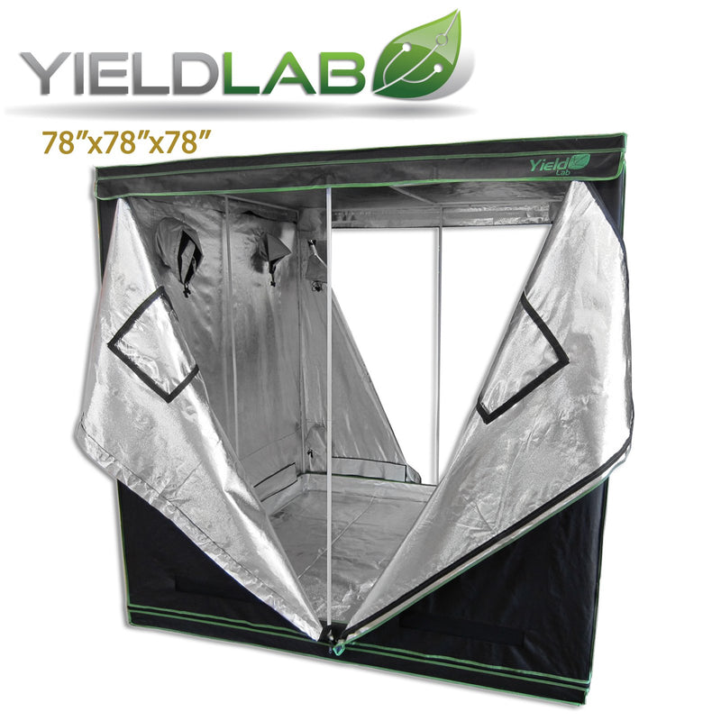 Yield Lab 78” x 78” x 78” Reflective Grow Tent FABRIC ONLY front open