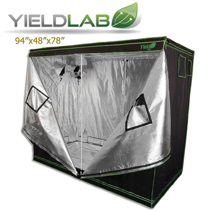Yield Lab 96” x 48” x 78” Reflective Grow Tent FABRIC ONLY front half open