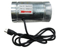 Climate Control Yield Lab 4” Booster In-Line Duct Fan side with cable
