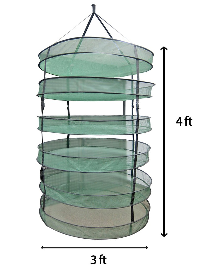 Harvest Yield Lab 3ft 6 Layer Hydroponic Herbal Hanging Dry Net with clips dimensions