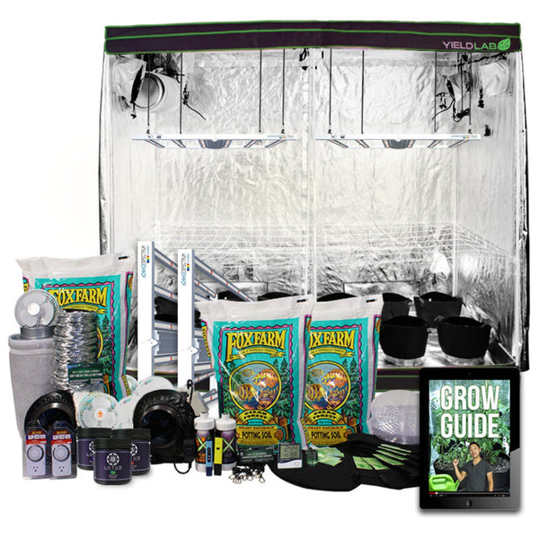 Yield Lab 8x4 ft S720 Full Spectrum LED Soil Indoor Greenhouse Complete Grow Tent kit