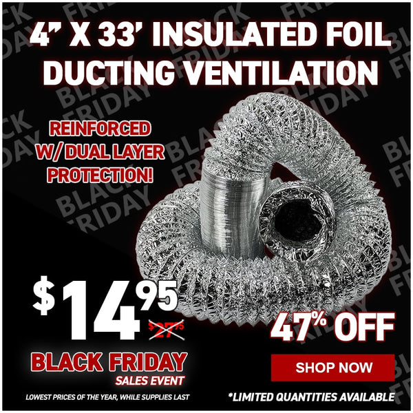 4” x 33’ Insulated Foil Ducting Ventilation