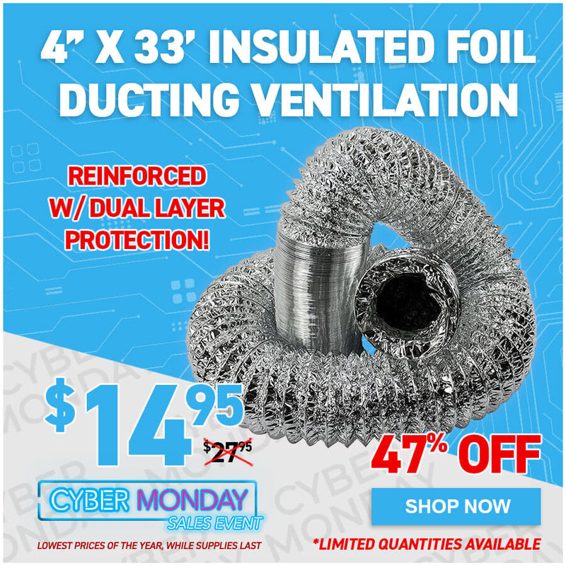 4” x 33’ Insulated Foil Ducting Ventilation