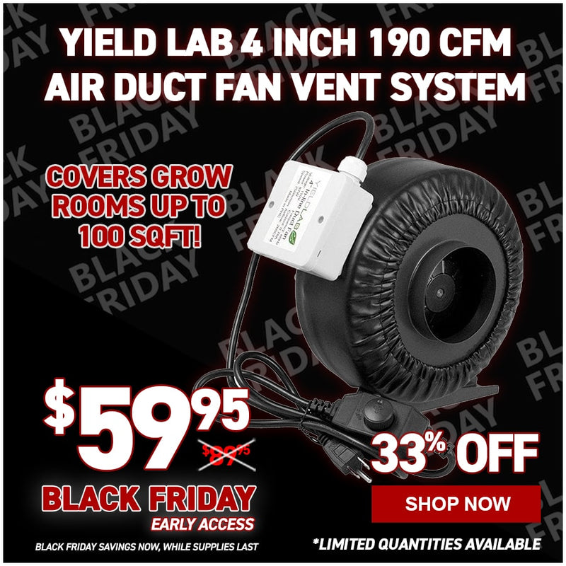 Yield Lab 4 Inch 190 CFM Air Duct Fan Vent System