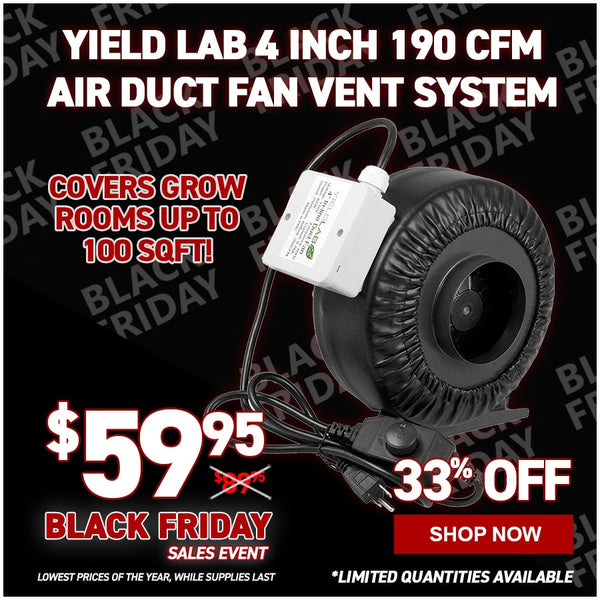 Yield Lab 4 Inch 190 CFM Air Duct Fan Vent System