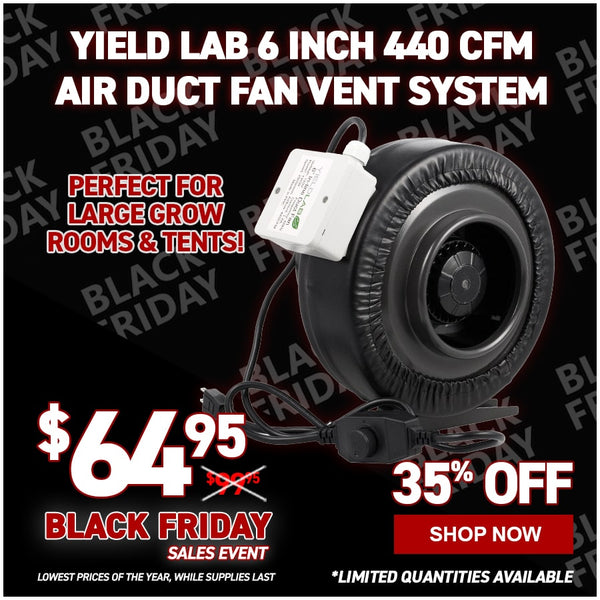 Yield Lab 6 Inch 440 CFM Air Duct Fan Vent System