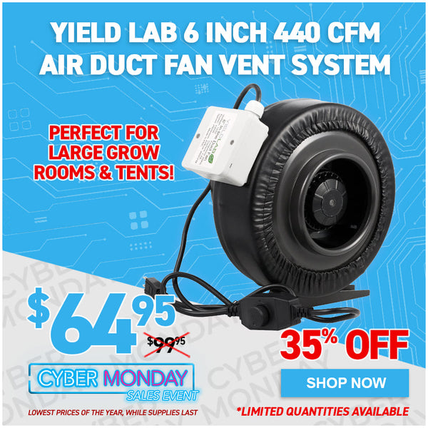 Yield Lab 6 Inch 440 CFM Air Duct Fan Vent System