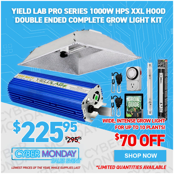 Yield Lab Pro Series 1000W HPS XXL Hood Double Ended Complete Grow Light Kit