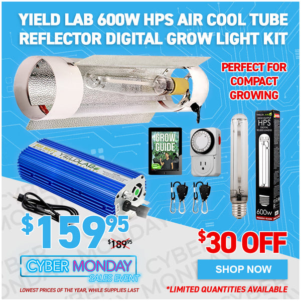 Yield Lab 600w HPS Air Cool Tube Digital Dimming Grow Light Kit