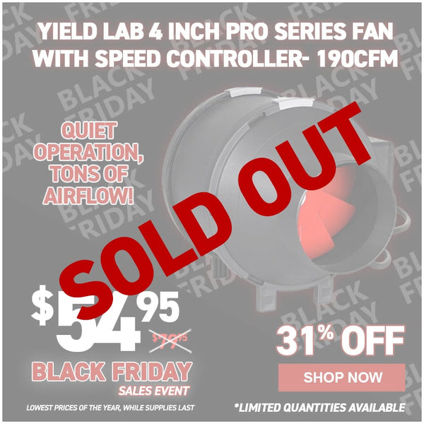 Yield Lab 4 Inch Pro Series Fan with Speed Controller- 190CFM