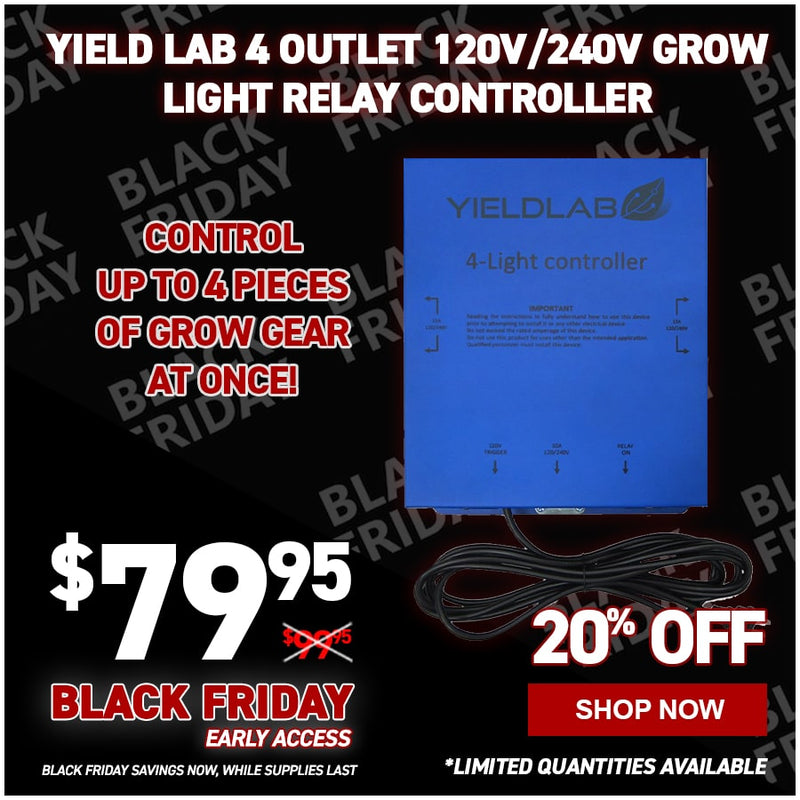 Yield Lab 4 Outlet 120v/240v Grow Light Relay Controller