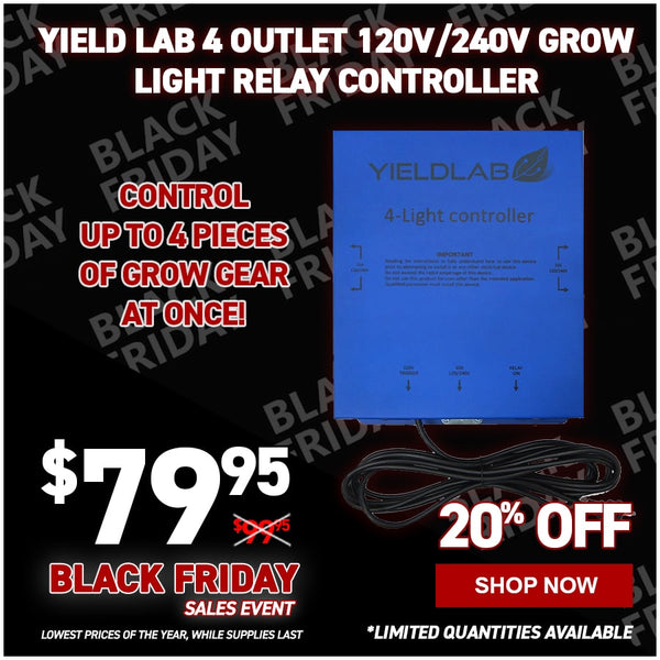 Yield Lab 4 Outlet 120v/240v Grow Light Relay Controller