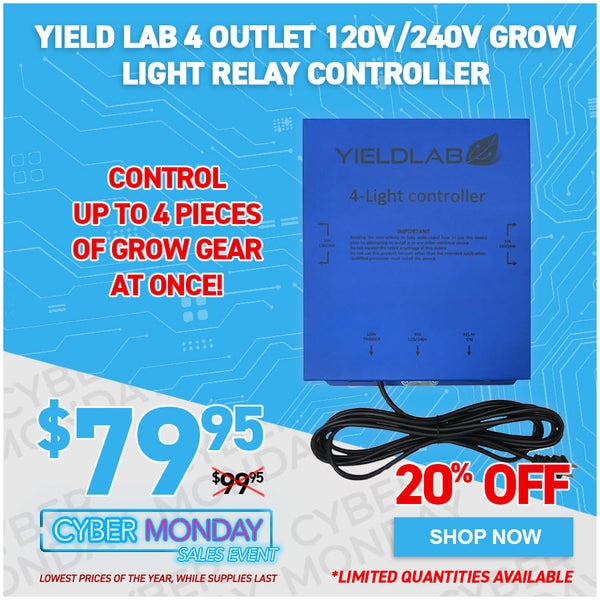 Yield Lab 4 Outlet 120v/240v Grow Light Relay Controller