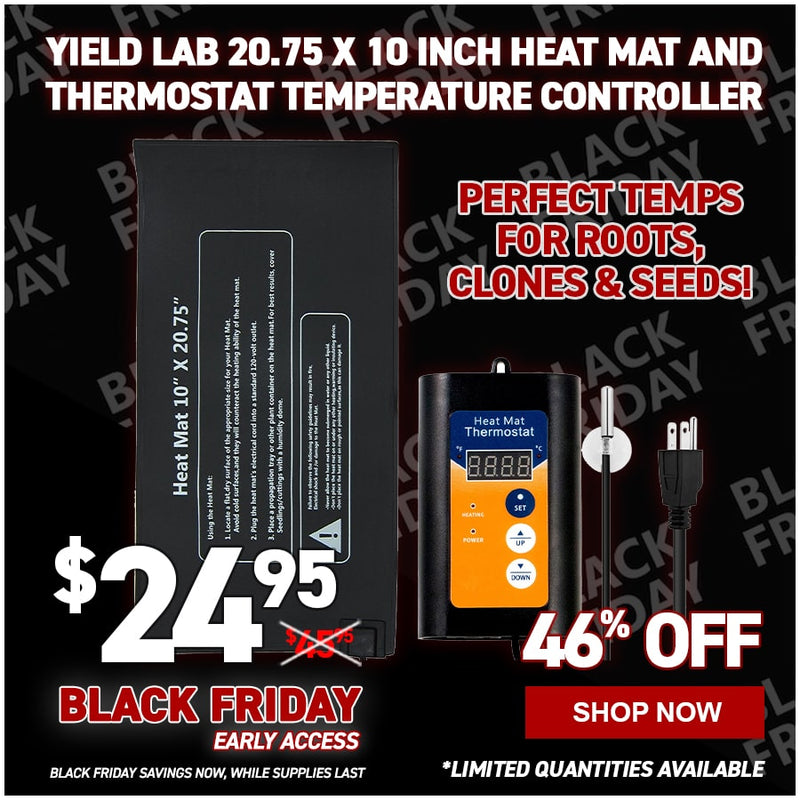 Yield Lab 20.75 x 10 Inch Heat Mat and Thermostat Temperature Controller