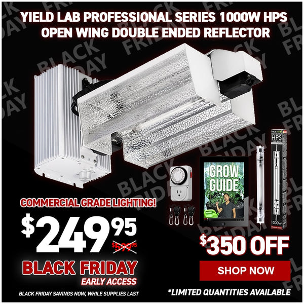 Yield Lab Professional Series 1000W HPS Open Wing Double Ended Reflector