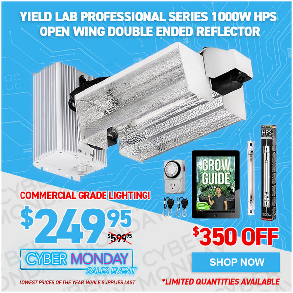 Yield Lab Professional Series 1000W HPS Open Wing Double Ended Reflector