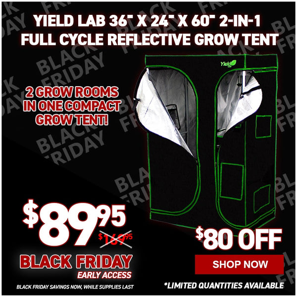 Yield Lab 36" x 24" x 60" 2-in-1 Full Cycle Reflective Grow Tent (3x2)