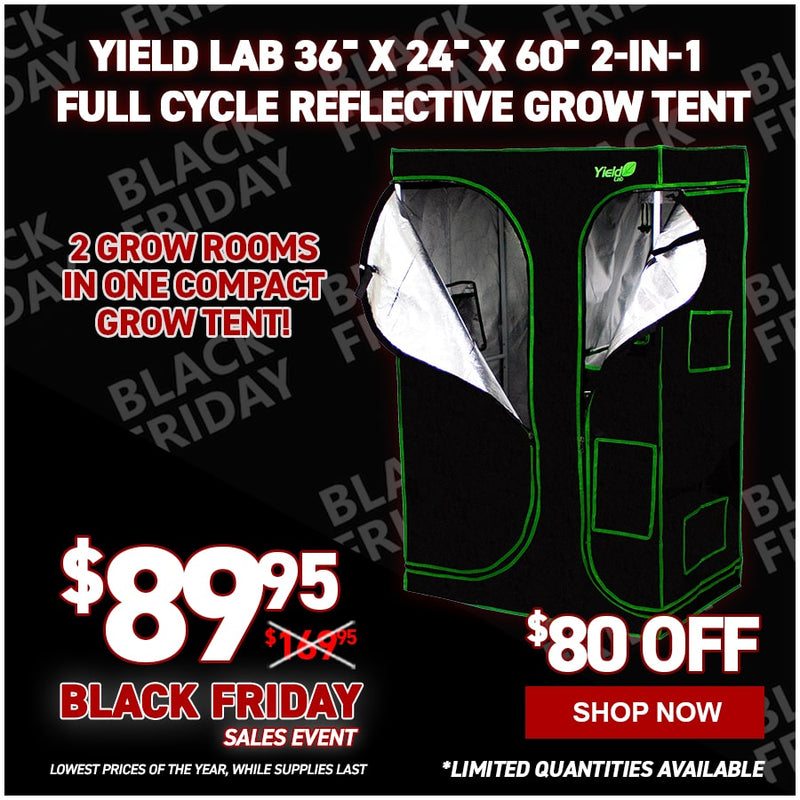 Yield Lab 36" x 24" x 60" 2-in-1 Full Cycle Reflective Grow Tent (3x2)