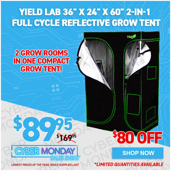 Yield Lab 36" x 24" x 60" 2-in-1 Full Cycle Reflective Grow Tent (3x2)
