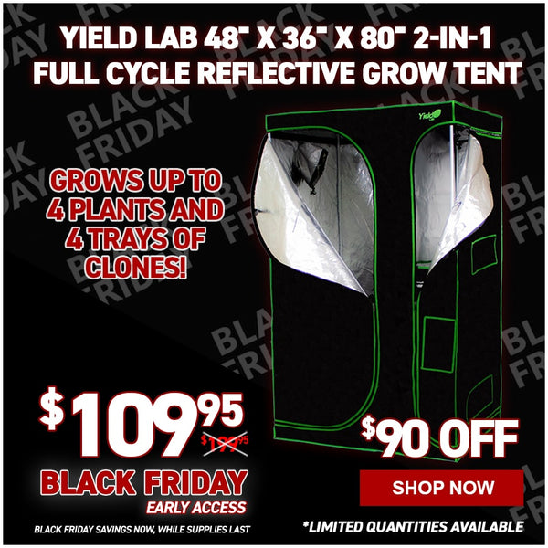 Yield Lab 48" x 36" x 80" 2-in-1 Full Cycle Reflective Grow Tent (4x3)