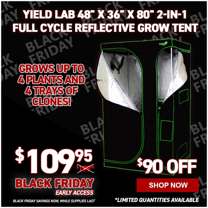 Yield Lab 48" x 36" x 80" 2-in-1 Full Cycle Reflective Grow Tent (4x3)