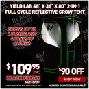 Yield Lab 48" x 36" x 80" 2-in-1 Full Cycle Reflective Grow Tent (4x3)