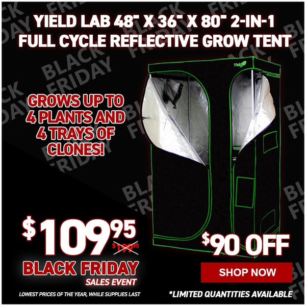 Yield Lab 48" x 36" x 80" 2-in-1 Full Cycle Reflective Grow Tent (4x3)