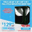 Yield Lab 60” x 48” x 80” 2-in-1 Full Cycle Reflective Grow Tent (5x4)