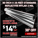 50 Inch x 25 Feet Standard Reflective Mylar 2 mil