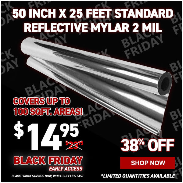 50 Inch x 25 Feet Standard Reflective Mylar 2 mil