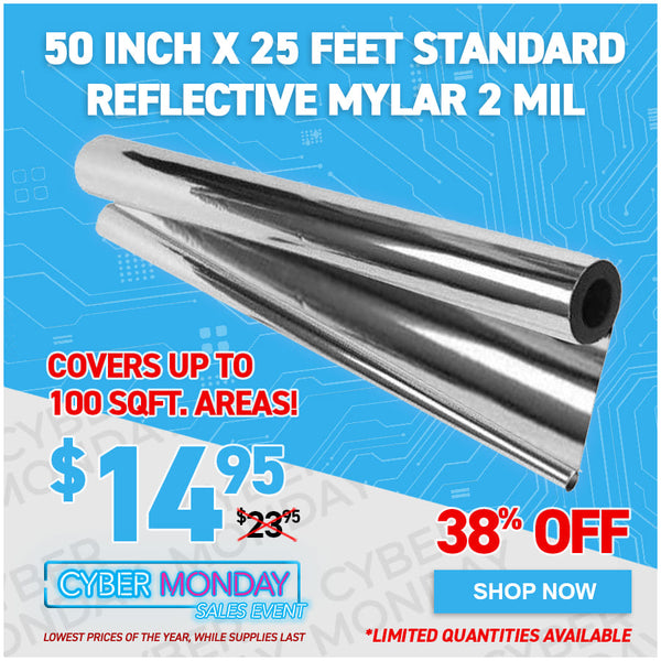 50 Inch x 25 Feet Standard Reflective Mylar 2 mil