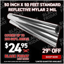 50 Inch x 50 Feet Standard Reflective Mylar 2mil
