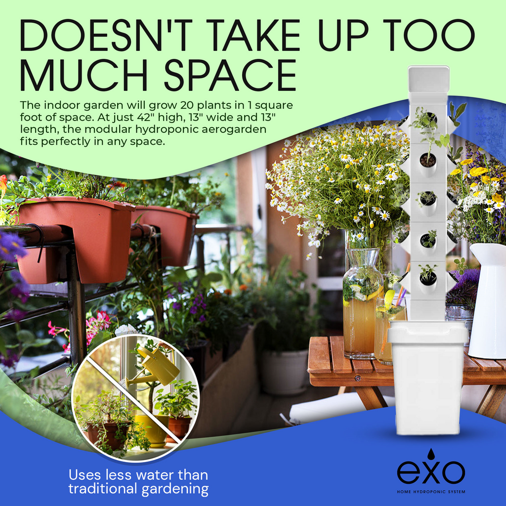exo 24-plant vertical hydroponic garden tower system EXO Tower 24 Plant Hydroponic Kit