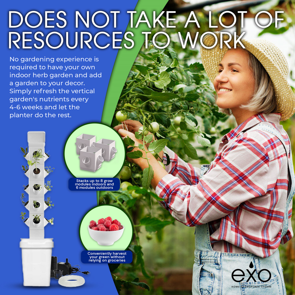 16 plant hydroponic system EXO Tower 16 Plant Hydroponic Kit