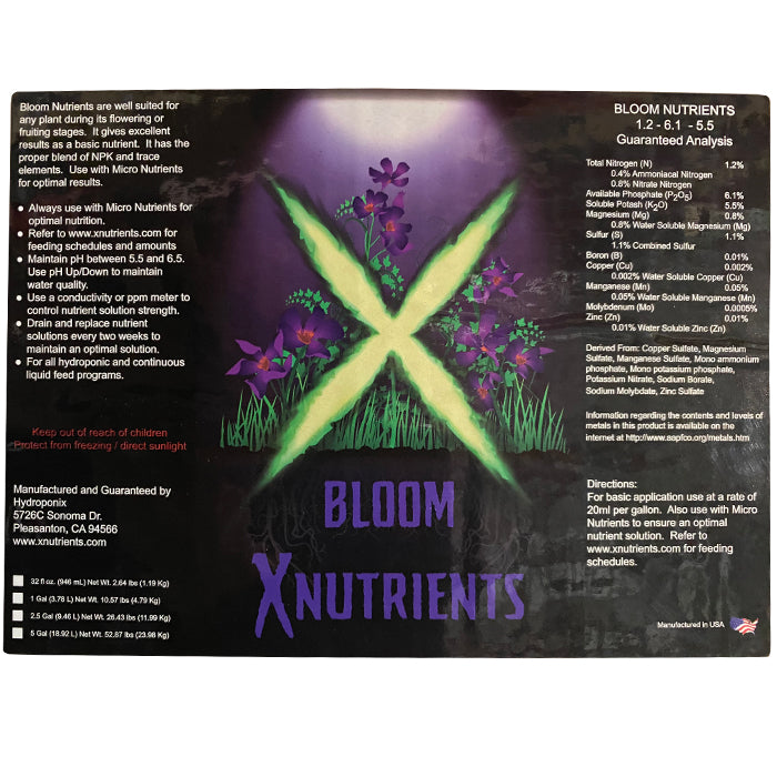 X Nutrients Bloom Nutrients 1 Gal