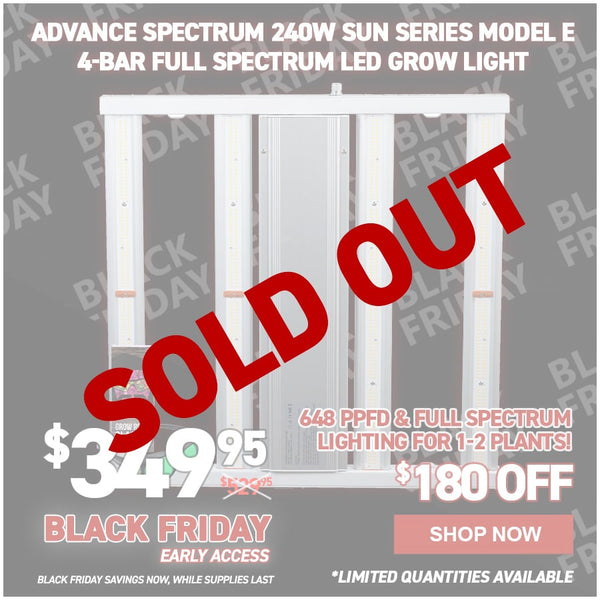 Advance Spectrum 240W Sun Series Model E 4-Bar Full Spectrum LED Grow Light