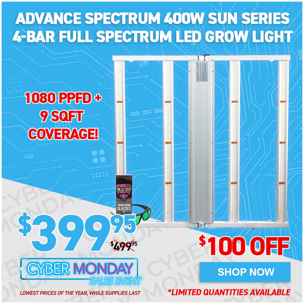 Advance Spectrum 400W Sun Series 4-Bar Full Spectrum LED Grow Light