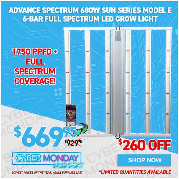 Advance Spectrum 680W Sun Series Model E 6-Bar Full Spectrum LED Grow Light